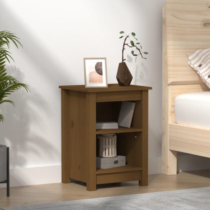 Bedside Cabinet Honey Brown 40x35x55cm Solid Wood Pine