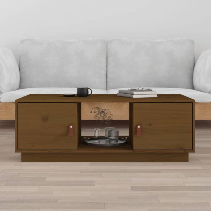 Coffee Table Honey Brown 100x50x35 cm Solid Wood Pine
