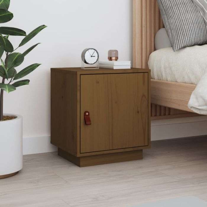 Bedside Cabinet Honey Brown 40x34x45cm Solid Wood Pine - Guoxi