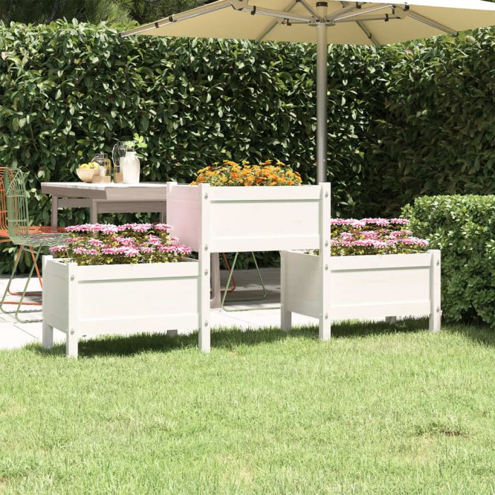 Planter White 178.5x44x75 cm Solid Wood Pine