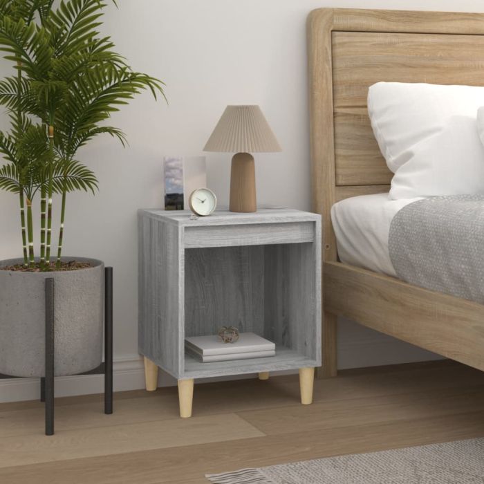 Bedside Table - RALEIGH Ben Nightstand Grey Sonoma 40cm