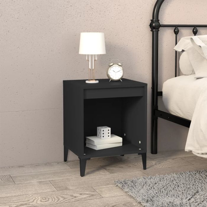 Bedside Table - RALEIGH Gus Nightstand Black 40cm