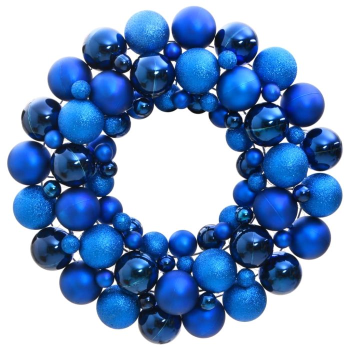 Faune Christmas Wreath Blue 45cm Polystyrene