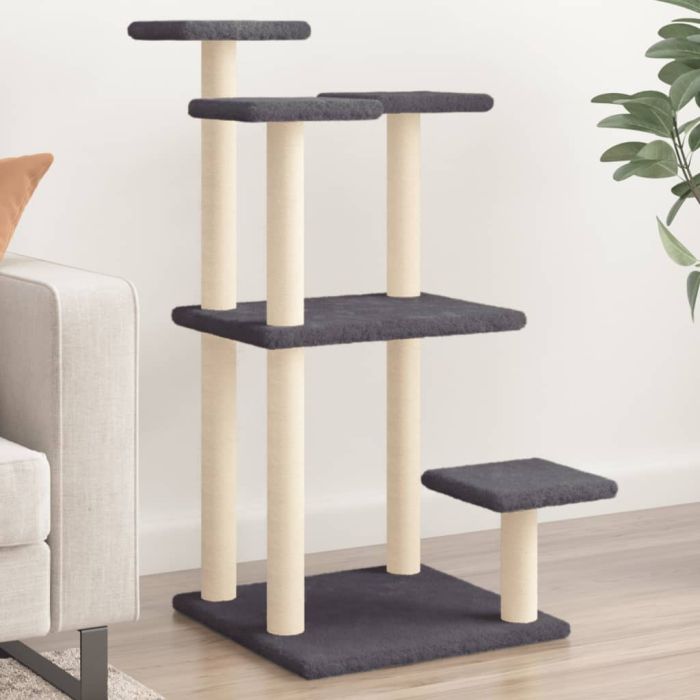 Cat Scratching Posts with Platforms Dark Grey 98.5 cm
