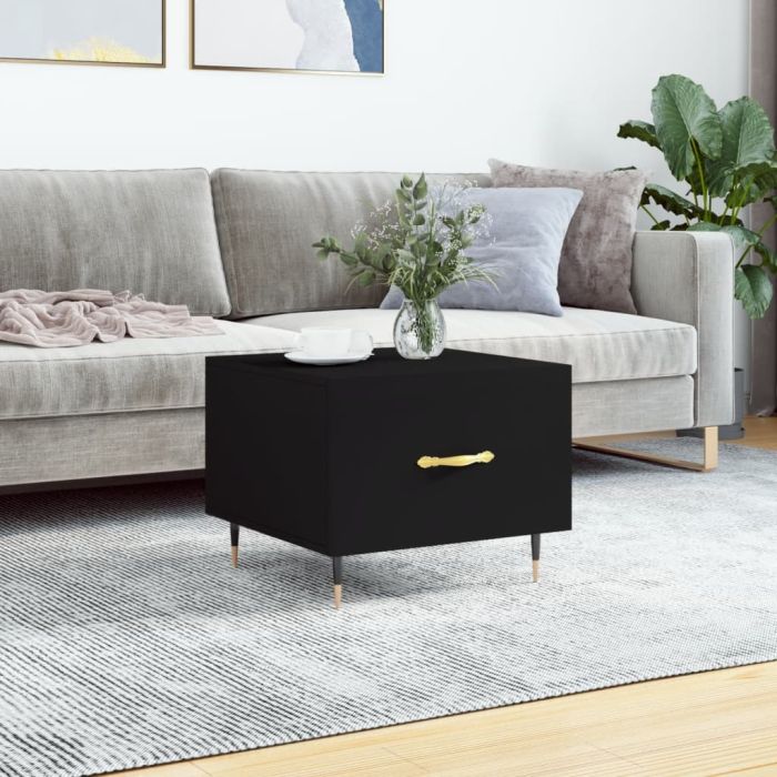 Coffee Table Black 50x50x40 cm Engineered Wood