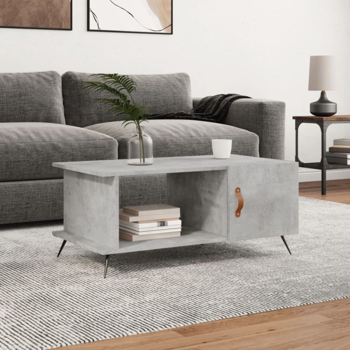 Coffee Table Concrete Grey 90x50x40 cm Engineered Wood
