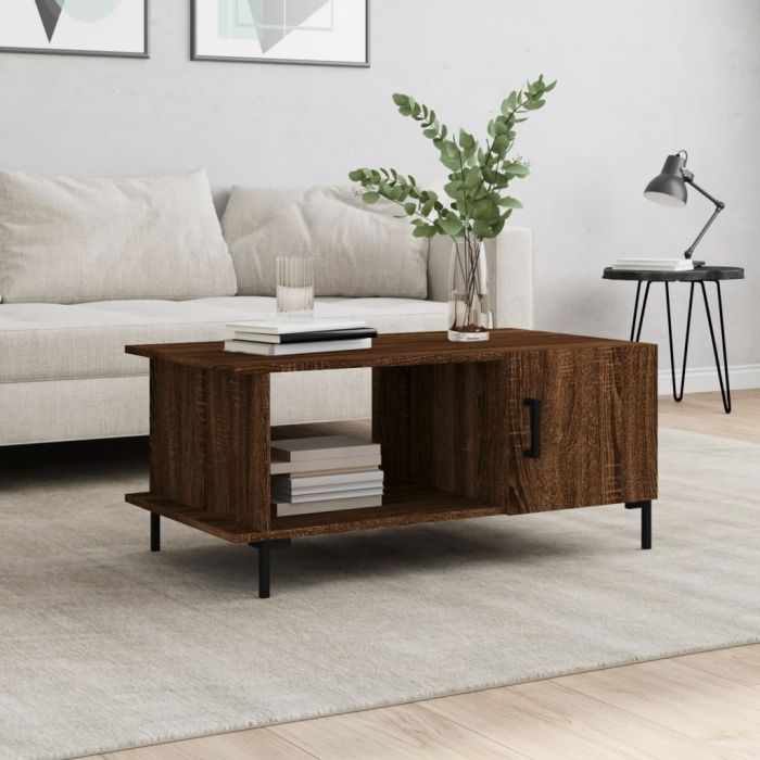 Coffee Table Brown Oak 90x50x40 cm Engineered Wood