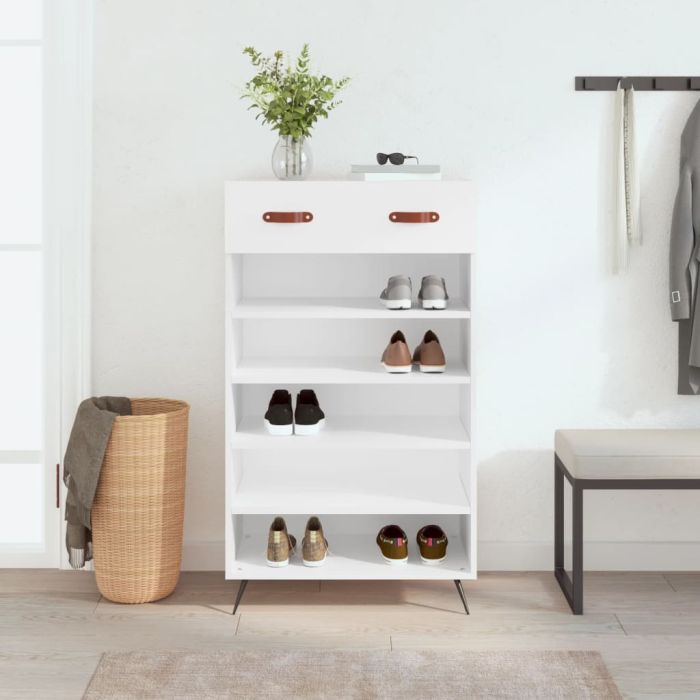 Shoe Cabinet White 60x35x105 cm Engineered Wood