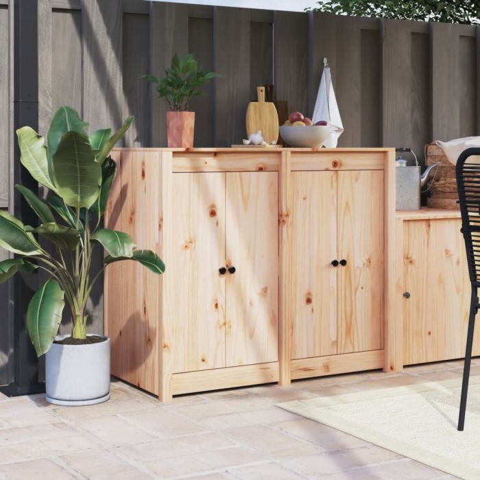Outdoor Kitchen Doors 2 Pcs 50x9x82cm Solid Wood Pine