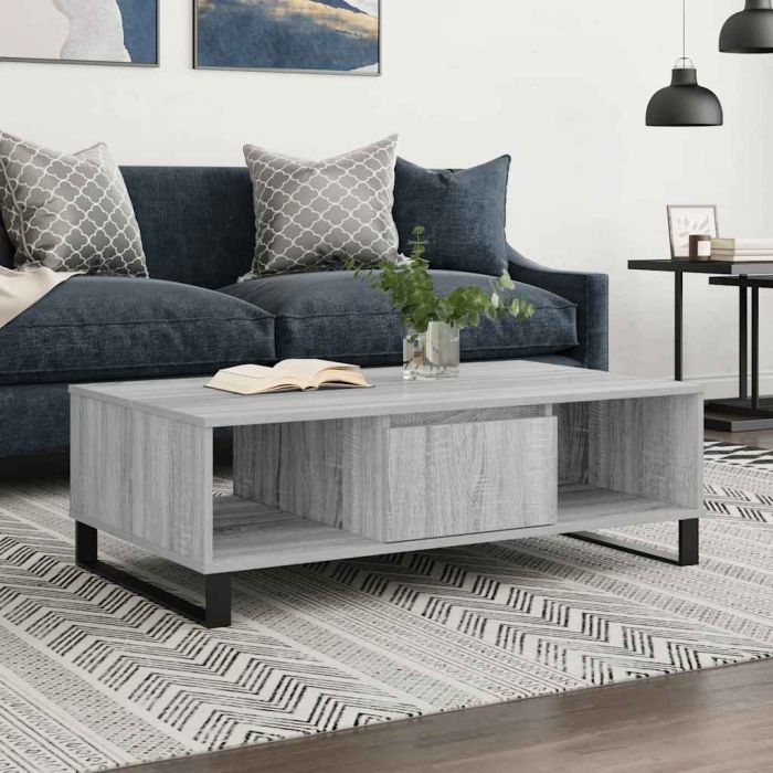 Coffee Table Grey Sonoma 104x60x35 cm Engineered Wood