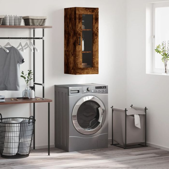 Wall Mounted Cabinet Smoked Oak 34.5x34x90 cm