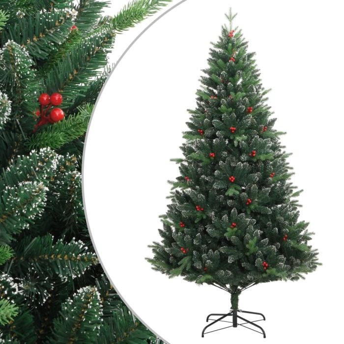 Fluer Artificial Hinged Christmas Tree Red Berries 210cm