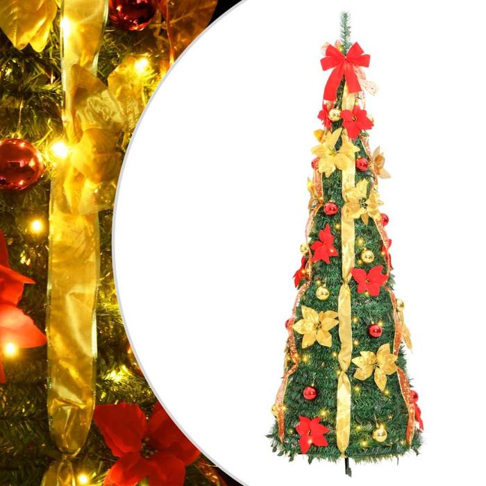 GLIMMERA Artificial Christmas Tree Pop-up 200 LEDs Green 210 cm
