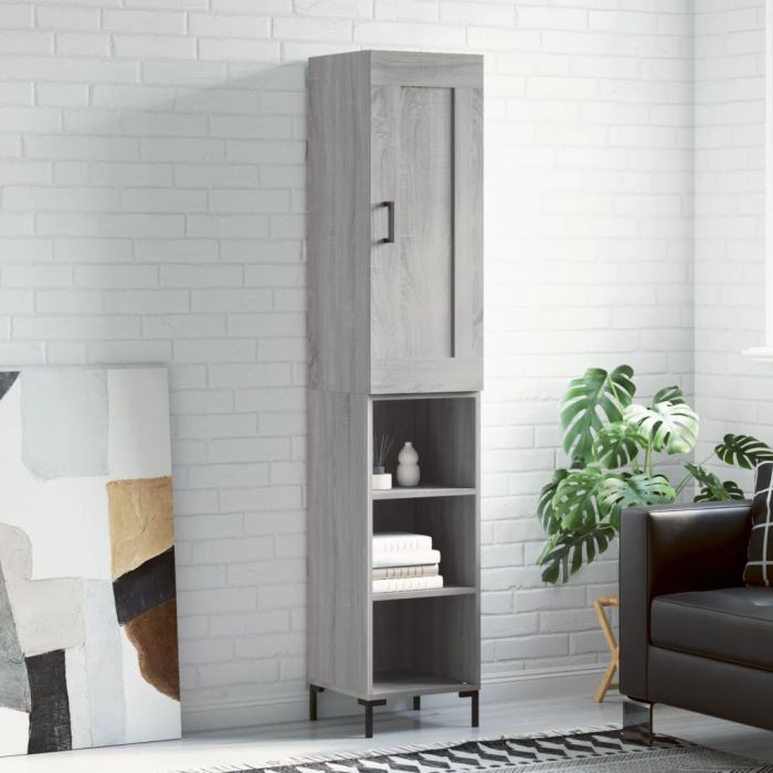 Highboard Grey Sonoma 34.5x34x180 cm Engineered Wood