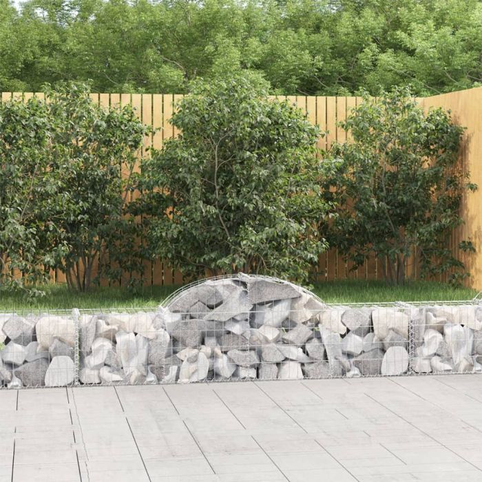 Arched Gabion Baskets 14 pcs 200x30x40/60 cm Galvanised Iron