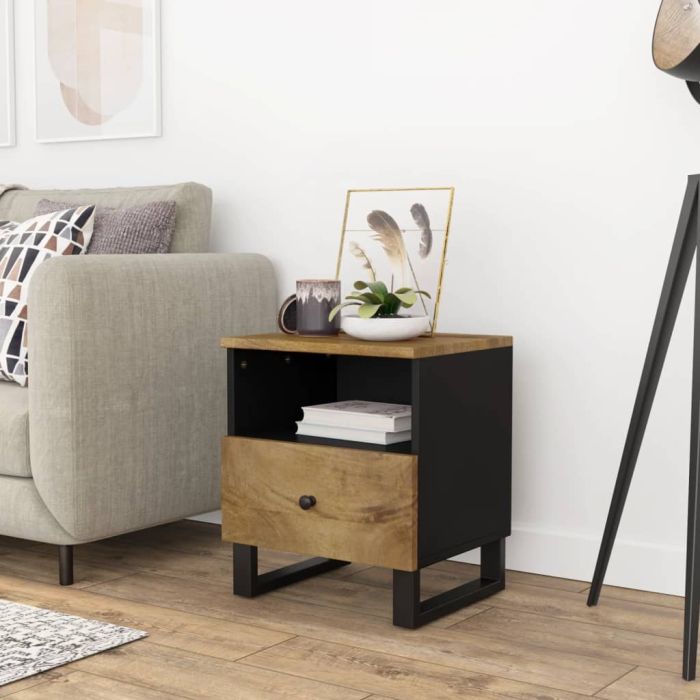 Bedside Table - Venetia Max Nightstand Honey Brown 40cm