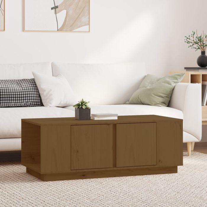 Coffee Table Honey Brown 110x50x40 cm Solid Wood Pine