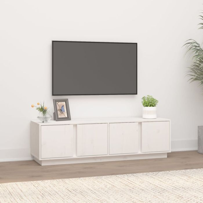 TV Cabinet White 140x40x40 cm Solid Wood Pine