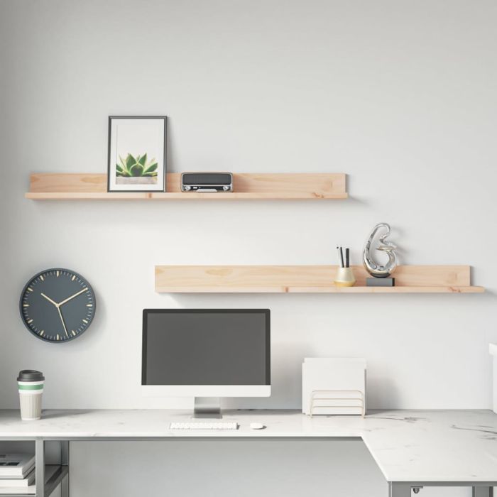 Wall Shelves 2 pcs 110x11x9 cm Solid Wood Pine