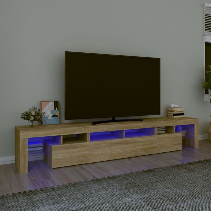 TV Cabinet with LED Lights Sonoma Oak 230x36.5x40cm