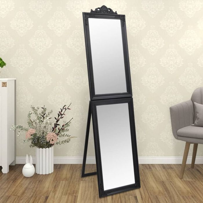 Free-Standing Mirror Black 40x160 cm