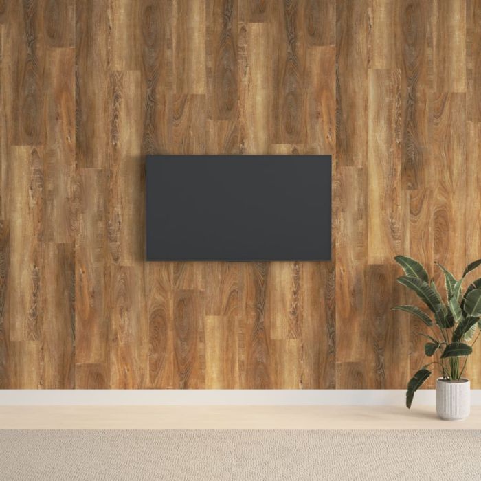 Wall Panels Wood Look Brown PVC 2.06 m2
