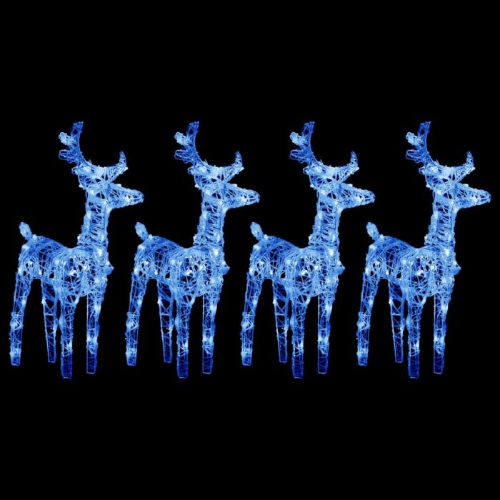 NOELLA Christmas Reindeers 4 pcs Blue 160 LEDs Acrylic