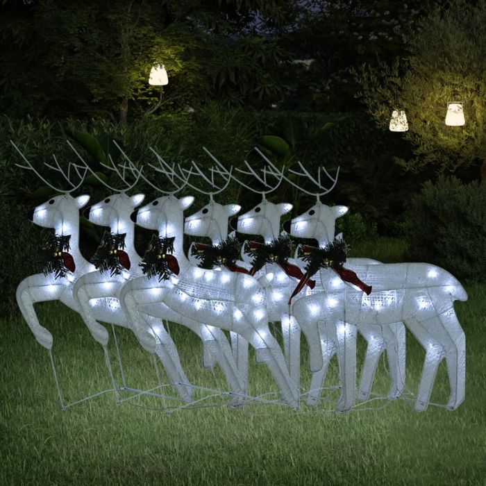 Faune Christmas Reindeers 6 pcs White 120 LEDs