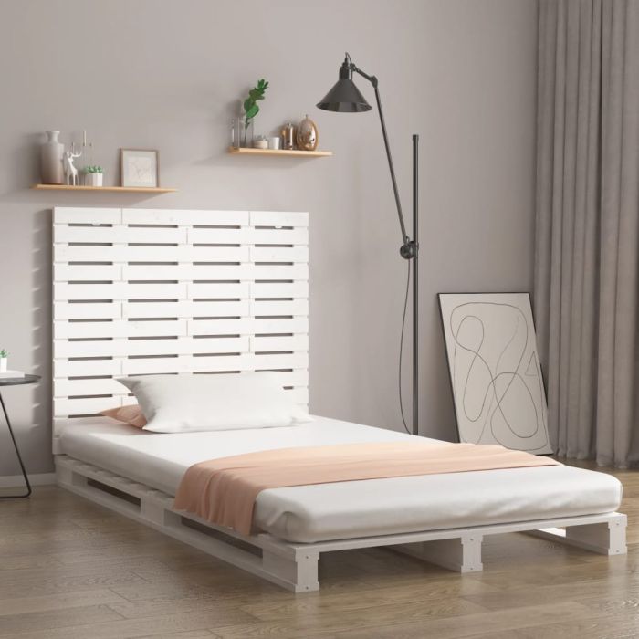 Wall Headboard White 146x3x91.5cm Solid Wood Pine