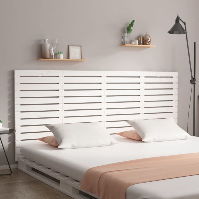 Wall Headboard White 166x3x91.5cm Solid Wood Pine