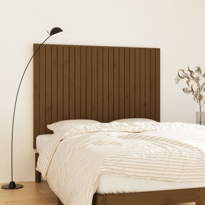 Wall Headboard Honey Brown 146.5x3x110cm Solid Wood Pine