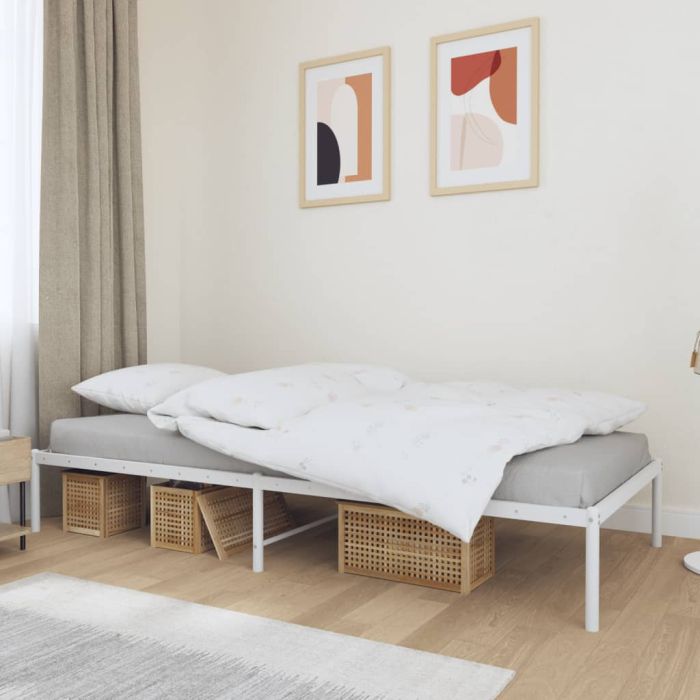 Metal Bed Frame White 90x200 cm