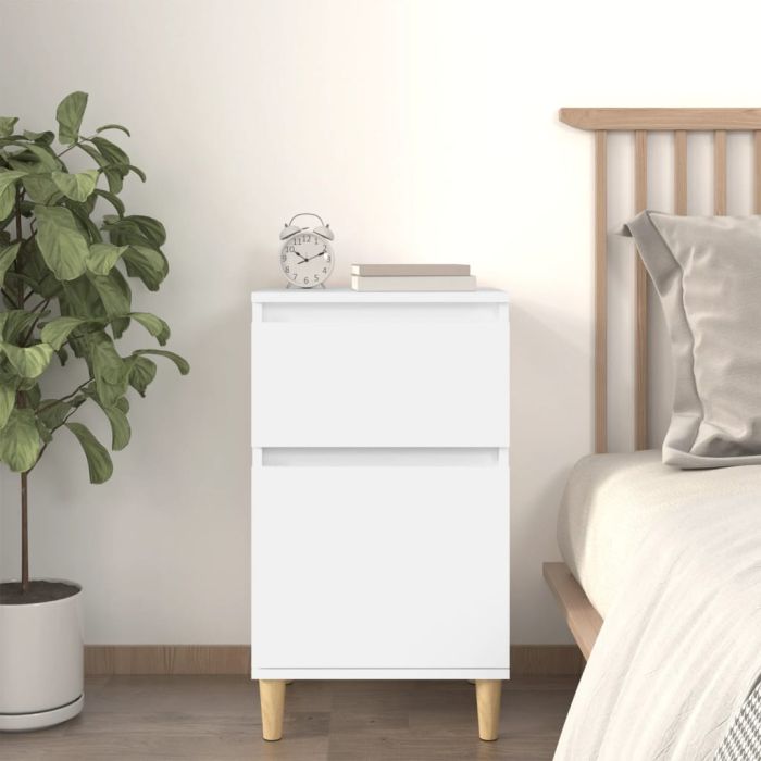 Bedside Table - MONROE Ivy Nightstand White 40cm