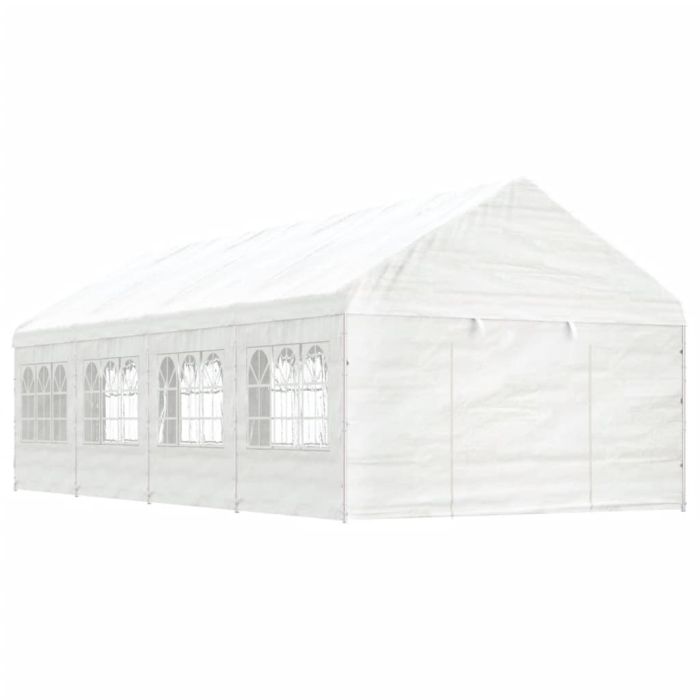 Gazebo with Roof White 8.92x4.08x3.22 m Polyethylene
