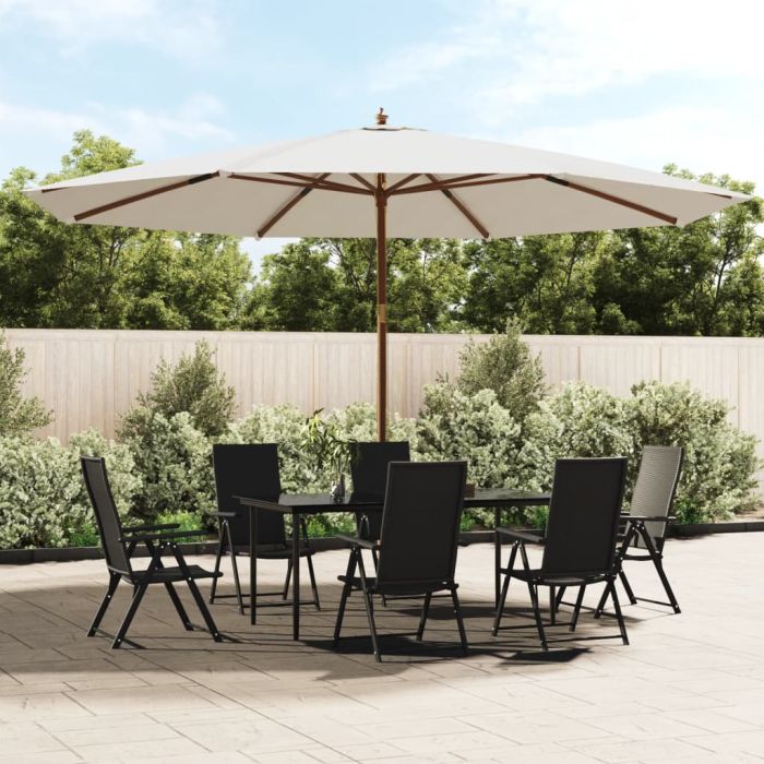 Garden Parasol with Wooden Pole Sand 400x273 cm