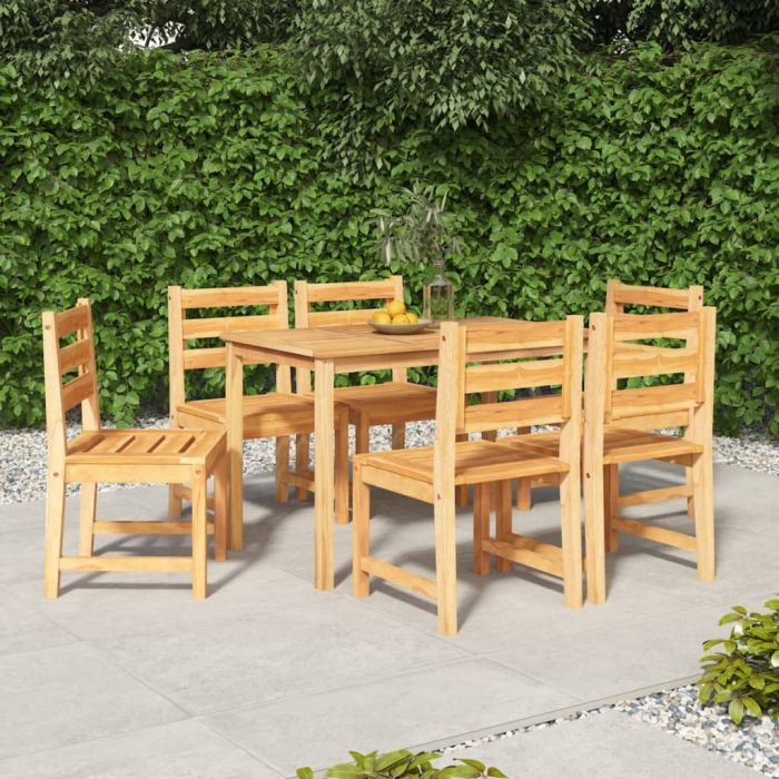 7 Piece Garden Dining Set Solid Wood Teak