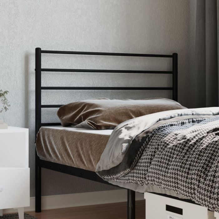 Metal Headboard Black 80cm