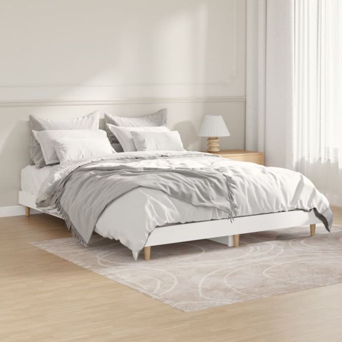 Bed Frame White 135x190 cm Engineered Wood