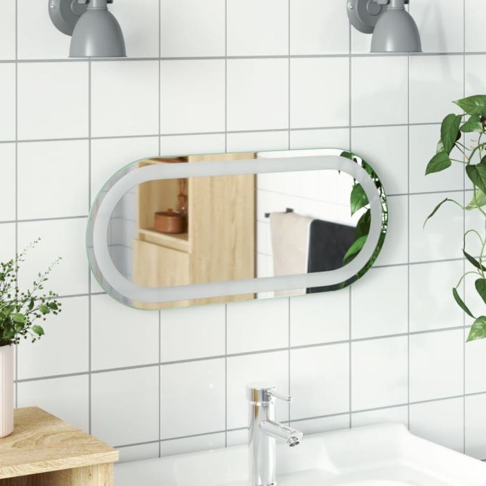 LED Bathroom Mirror 60x25cm Oval