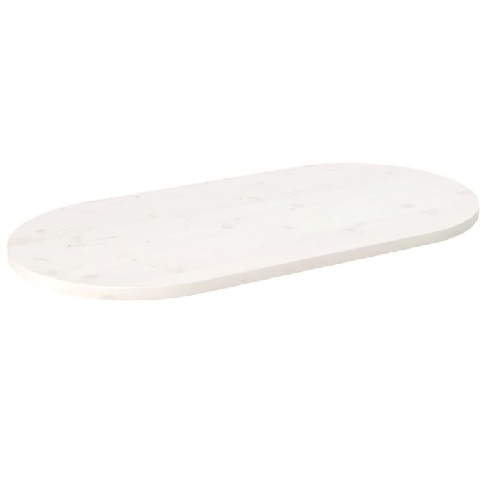 Table Top White 110x55x2.5 cm Solid Wood Pine Oval