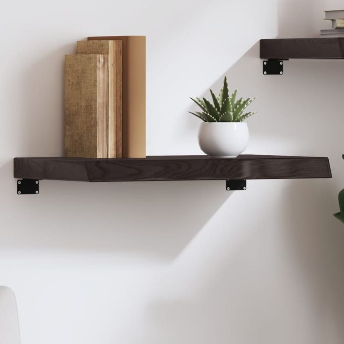 Wall Shelf Dark Grey 60x40x6 cm Treated Solid Wood Oak