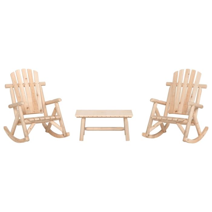 3 Pcs Garden Lounge Set Solid Wood Spruce