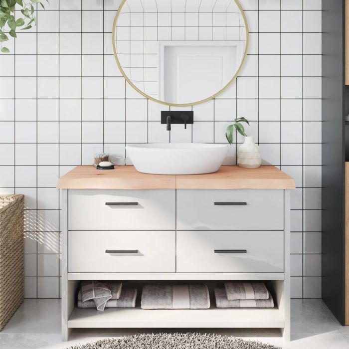 Bathroom Countertop 120x60x6 cm Untreated Solid Wood