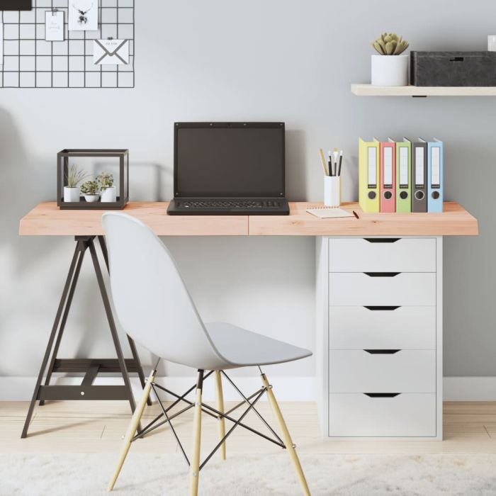 Table Top 140x60x6 cm Untreated Solid Wood Oak