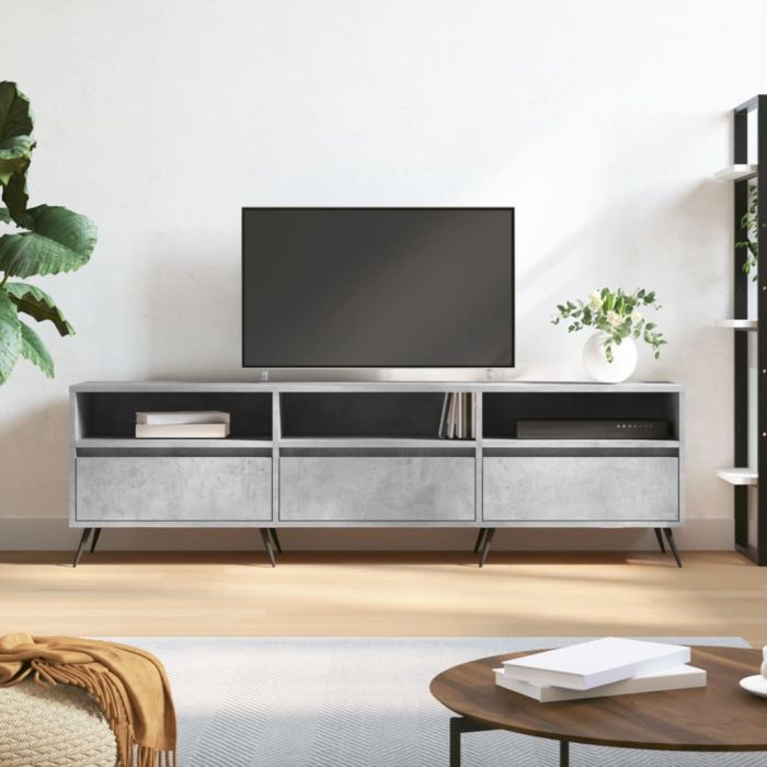 TV Cabinet Concrete Grey 150x30x44.5 cm Engineered Wood
