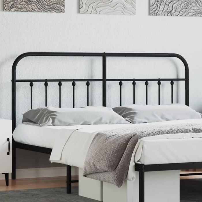 Metal Headboard Black 160cm