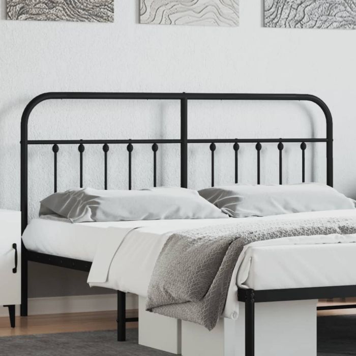 Metal Headboard Black 180cm