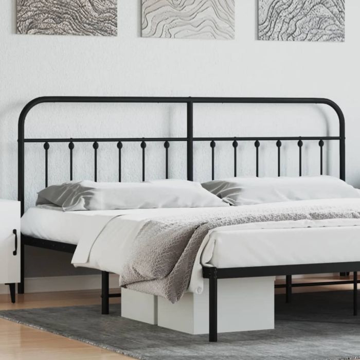 Metal Headboard Black 193cm