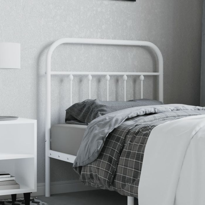 Metal Headboard White 80cm
