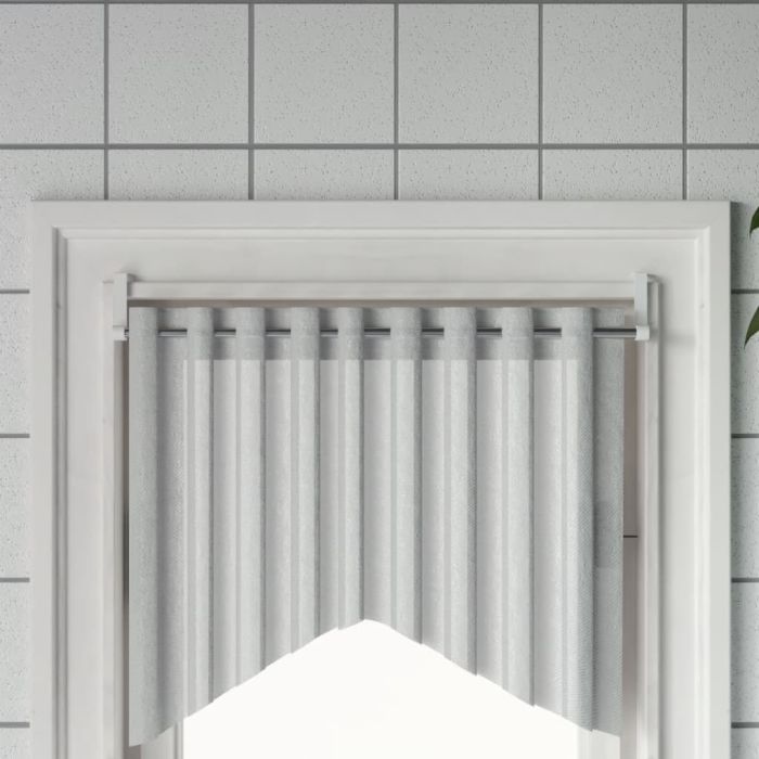 Curtain Rails 2 Pcs White and Silver 60-105cm Aluminium